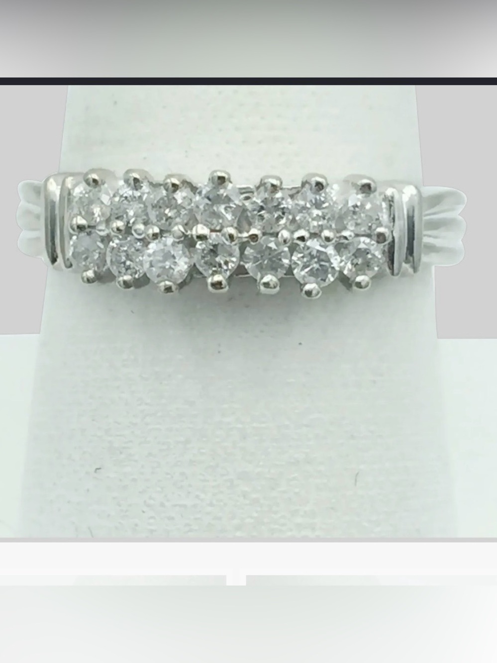 Elegant White Gold Diamond Cluster Band - Women Jewelry